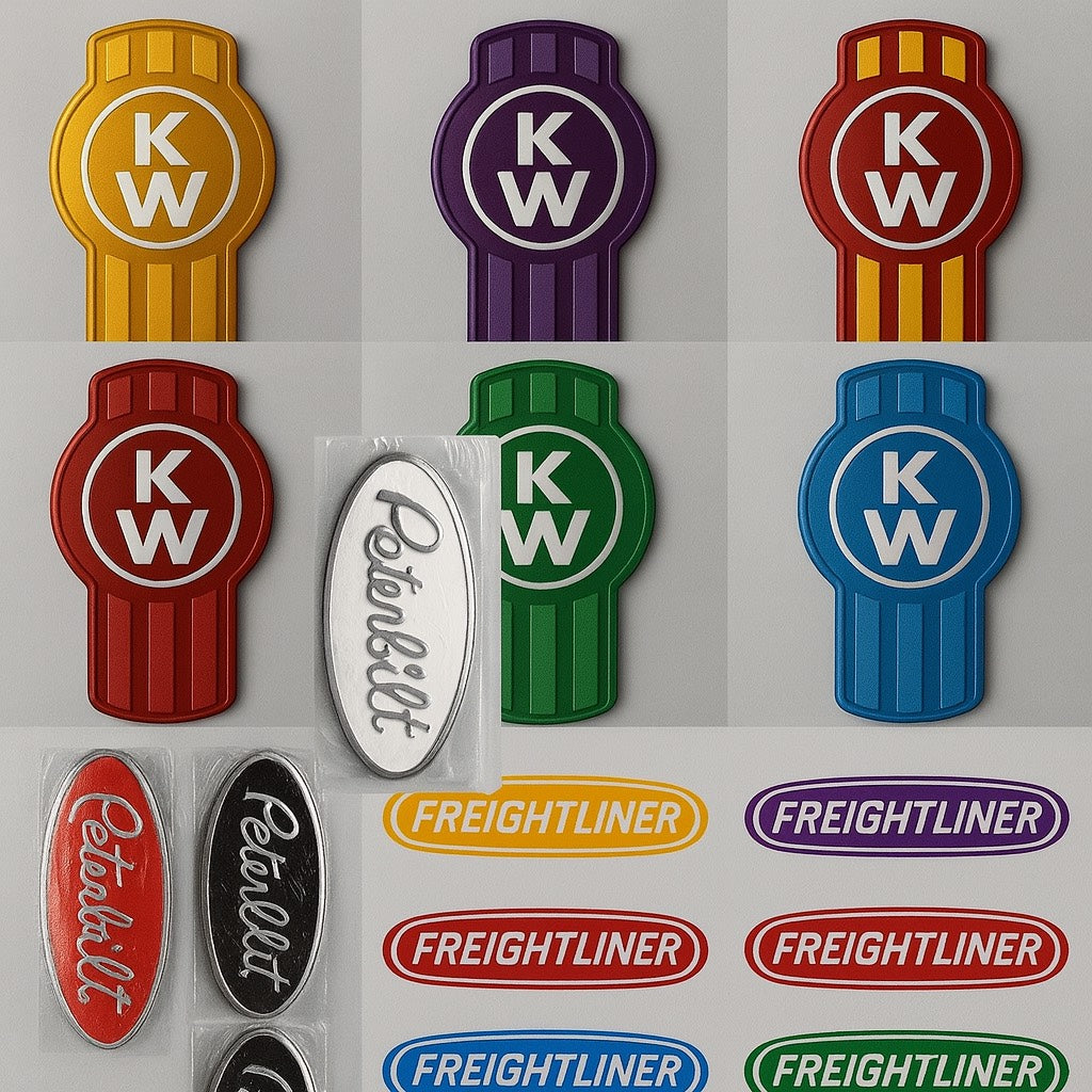 Semi Truck Grill and Hood Emblem Logo Sticker