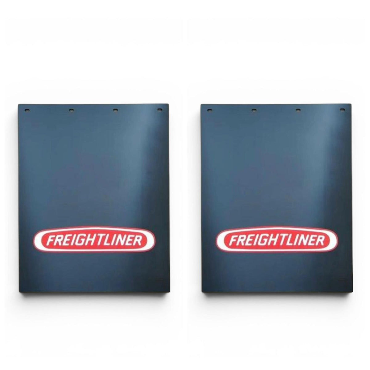 Semi Truck Mud Flaps 24in x 30in Compatible with Freightliner Trucks – Black with Red Logo – Includes Black Mud Flap Hangers, Reflector Tape & Mounting Bolts
