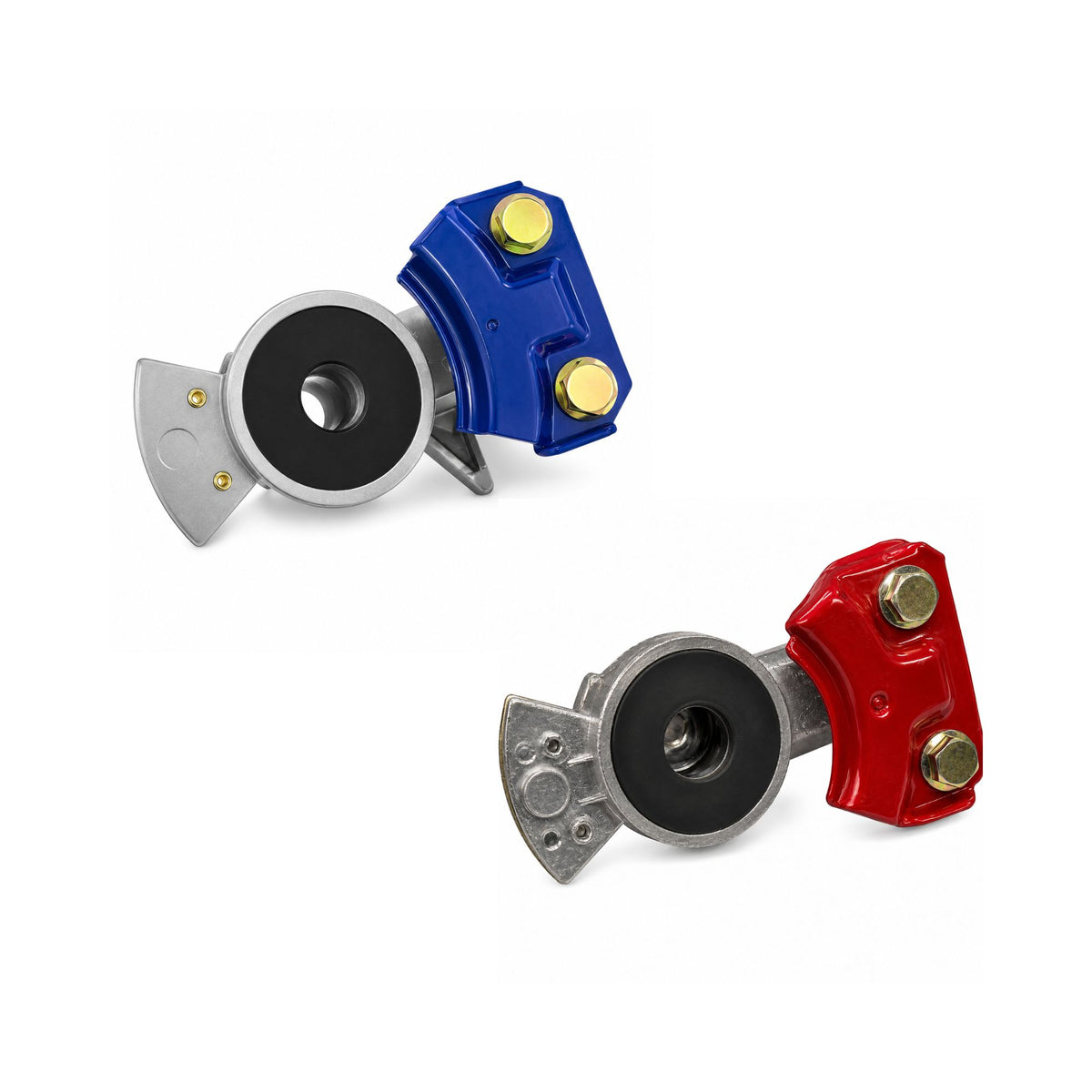 Service & Emergency Gladhand Pair Compatible with Universal Heavy-Duty Truck & Trailer Applications – Blue & Red – 1/2in FPT – Aluminum Casting with Full-Face Rubber Seals