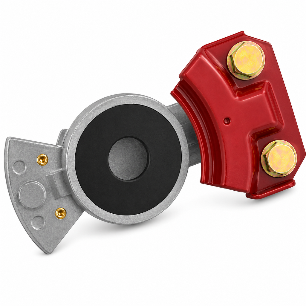 Emergency Gladhand Red 1/2in FPT Compatible with Heavy-Duty Truck & Trailer Applications – Aluminum Casting with Full-Face Rubber Seal – Compatible with 1011E – 035042 – 36201