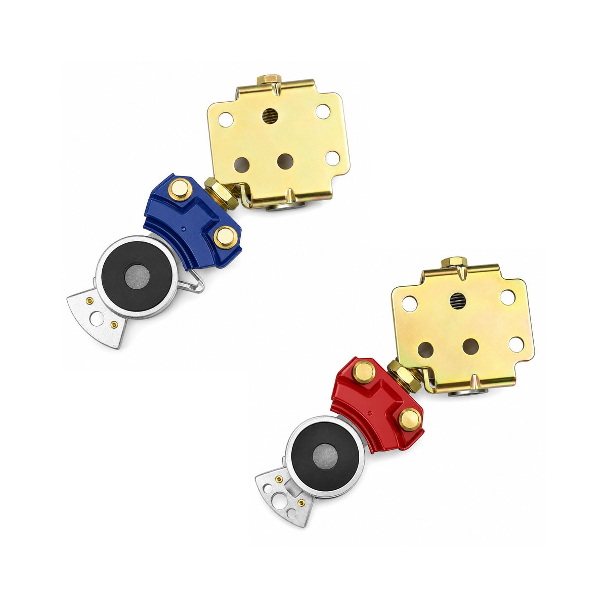 Pivoting Gladhand Service & Emergency Pair Compatible with Universal Heavy-Duty Truck & Trailer Applications – Blue & Red – Bottom Port 3/8in NPT