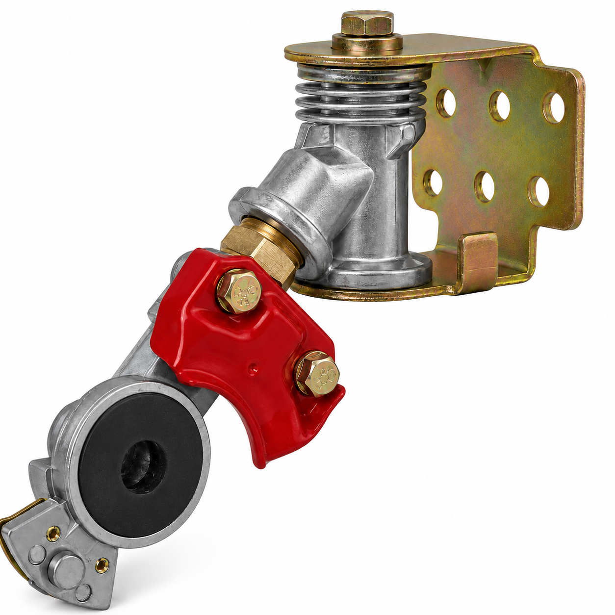 Pivoting Emergency Gladhand Compatible with Universal Applications – Red – No Dust Cover – Compatible with 56281