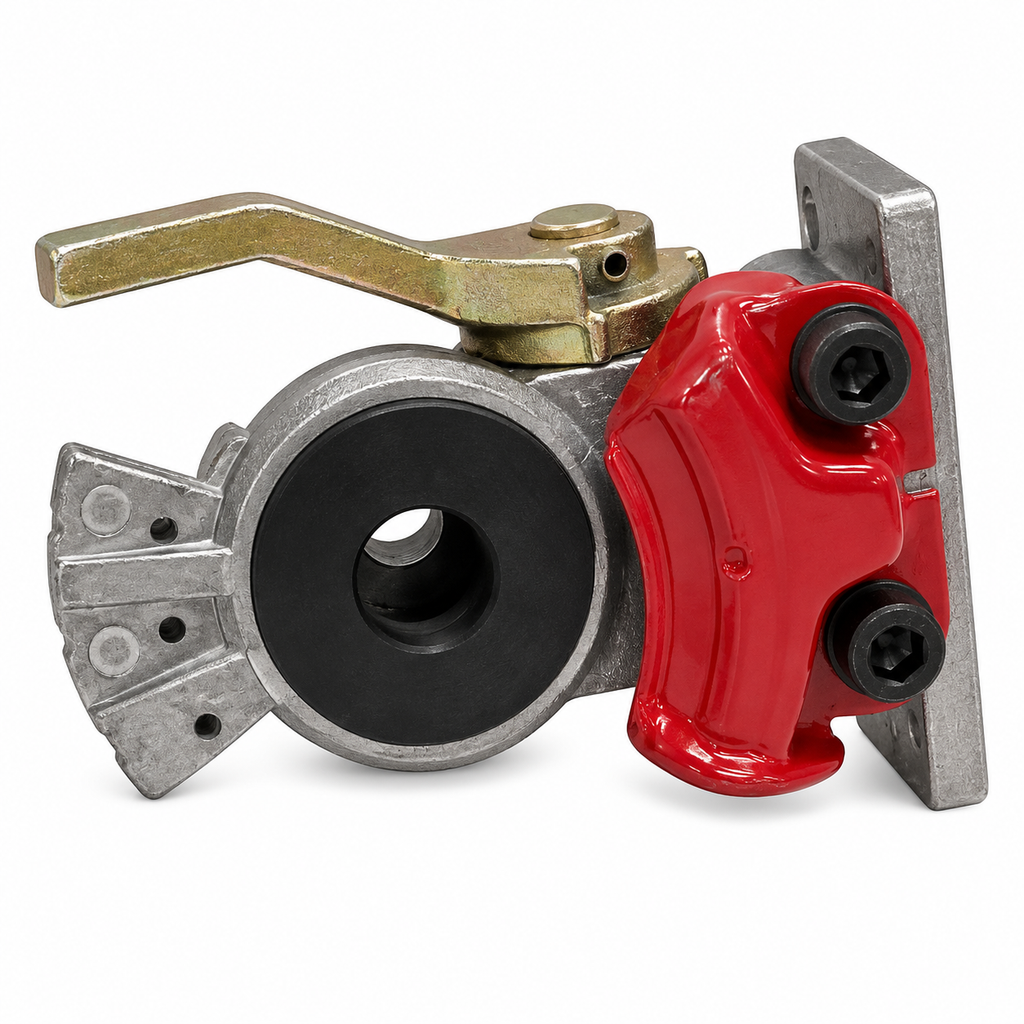 Shutoff Gladhand Emergency Compatible with Universal Applications – Red 2-Bolt Plate Mount with 3/8in Female Pipe Connection – Compatible with 9203 – 035152 – 441014