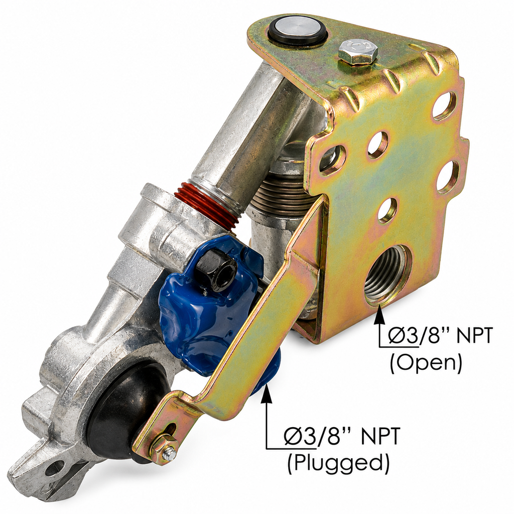 Pivoting Gladhand Service & Emergency Pair with Rear Port Compatible with Universal Heavy-Duty Truck & Trailer Applications – Blue & Red – 3/8in NPT Back Port