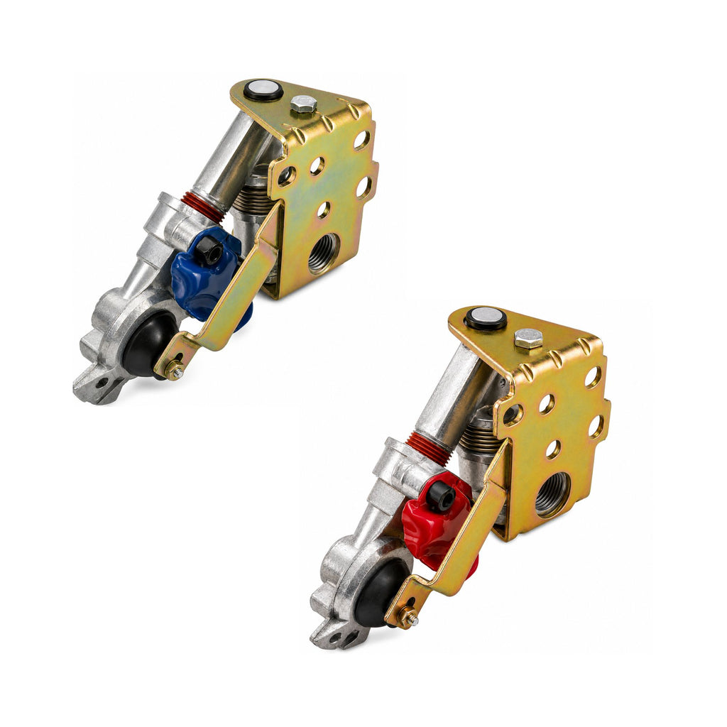 Pivoting Gladhand Service & Emergency Pair with Rear Port Compatible with Universal Heavy-Duty Truck & Trailer Applications – Blue & Red – 3/8in NPT Back Port