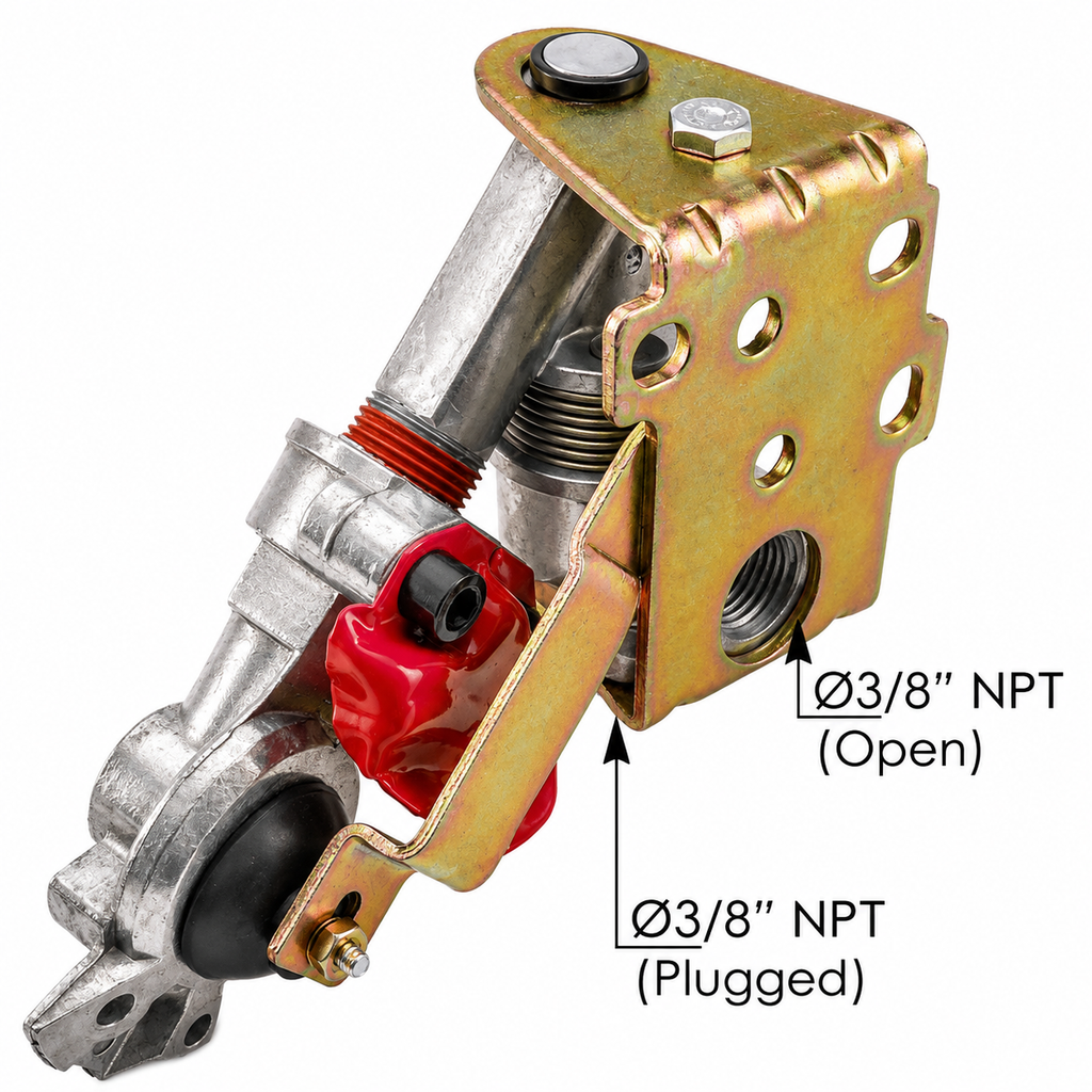 Pivoting Gladhand Service & Emergency Pair with Rear Port Compatible with Universal Heavy-Duty Truck & Trailer Applications – Blue & Red – 3/8in NPT Back Port