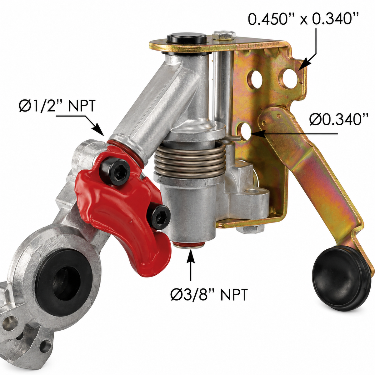Pivoting Gladhand Service & Emergency Pair with Rear Port Compatible with Universal Heavy-Duty Truck & Trailer Applications – Blue & Red – 3/8in NPT Back Port