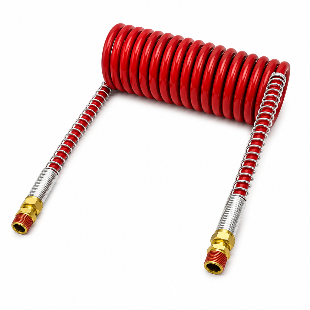 Single Air Coil 12ft Blue & Red Pair Compatible with Universal Applications – 1/2in OD with 1/2in Male Pipe Fittings – Compatible with 16212B – 022009 – 451035B – 16212R – 022004 – 451035R