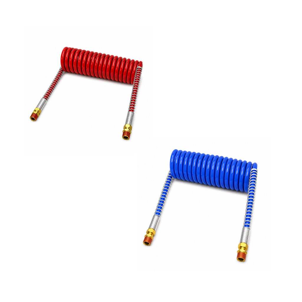 Single Air Coil 15ft Red & Blue Pair Compatible with Universal Applications – 1/2in OD with 1/2in Male Pipe Fittings – Compatible with 16215R – 022026 – 451036NR – 16215B – 022027 – 451036NB