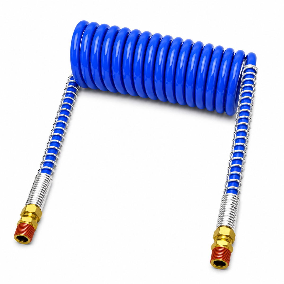 Single Air Coil 12ft Blue & Red Pair Compatible with Universal Applications – 1/2in OD with 1/2in Male Pipe Fittings – Compatible with 16212B – 022009 – 451035B – 16212R – 022004 – 451035R