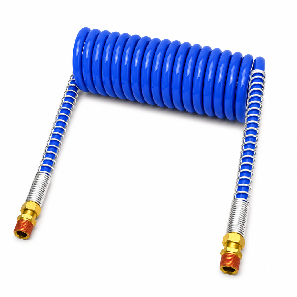 Single Air Coil 15ft Red & Blue Pair Compatible with Universal Applications – 1/2in OD with 1/2in Male Pipe Fittings – Compatible with 16215R – 022026 – 451036NR – 16215B – 022027 – 451036NB