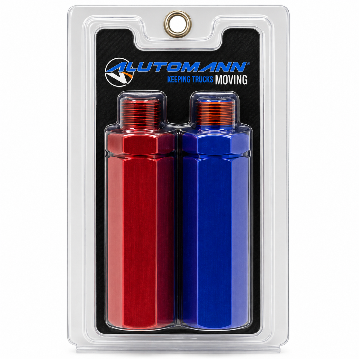 Gladhand Grips Aluminum Hex Compatible with Heavy-Duty Truck & Trailer Applications – 1/2in Pipe End – Red & Blue Pair – Compatible with 1011TG – GT-5341 – 81-0125
