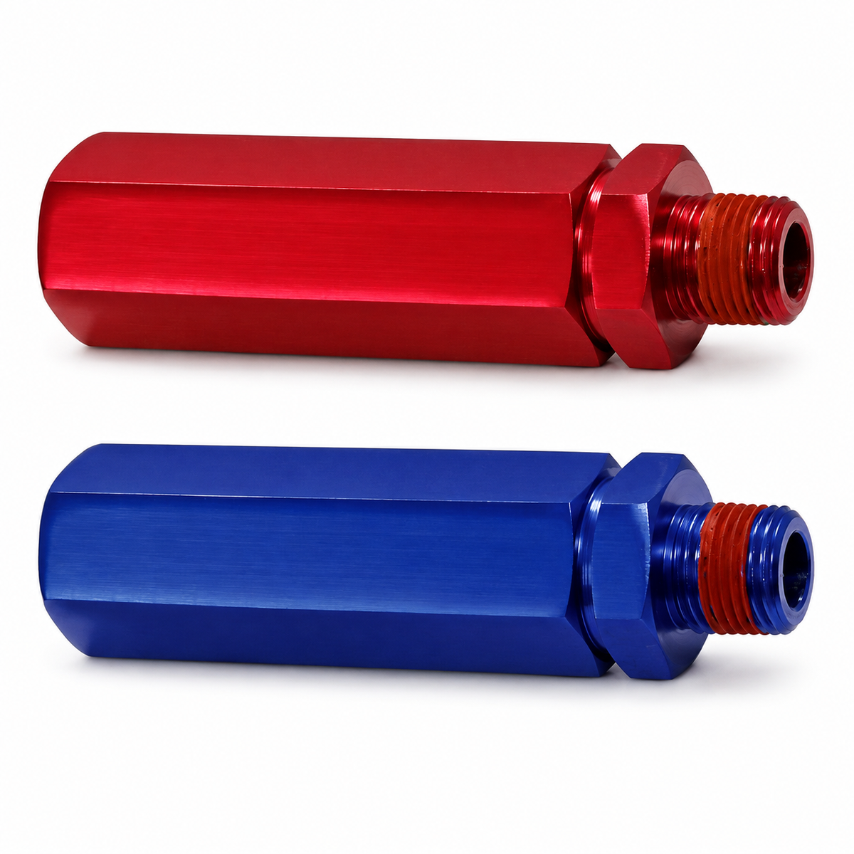Gladhand Grips Aluminum Hex Compatible with Heavy-Duty Truck & Trailer Applications – 1/2in Pipe End – Red & Blue Pair – Compatible with 1011TG – GT-5341 – 81-0125