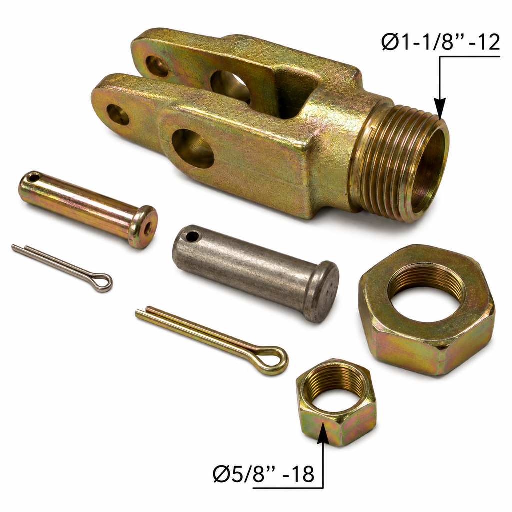 Clevis Kit Gunite Type Extended Collar Compatible with Universal Applications – Straight Lock Type with 5/8in-18 Threads – Compatible with E-15071 – CQ36545 – AS3018