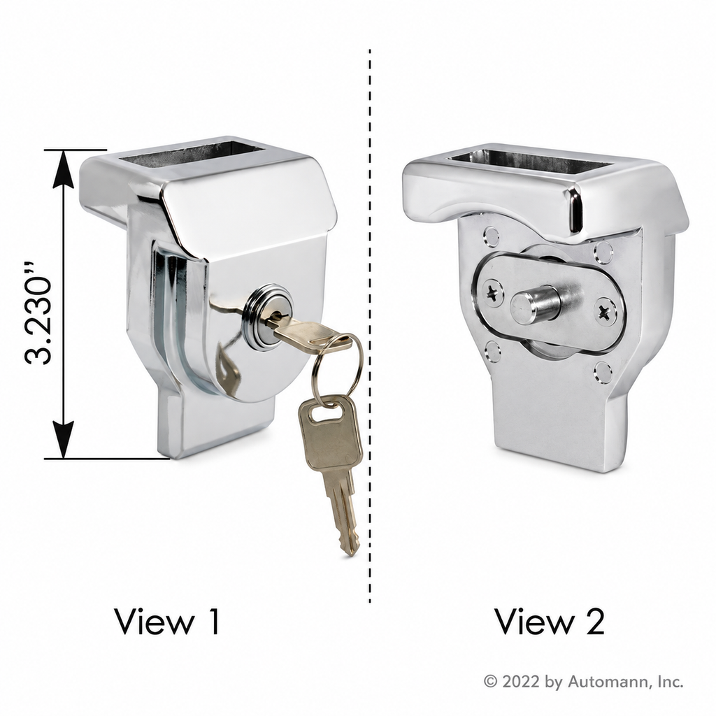 Gladhand Lock Compatible with Universal Applications – Cast Aluminum Chrome Finish with 2 Keys – Compatible with 90618