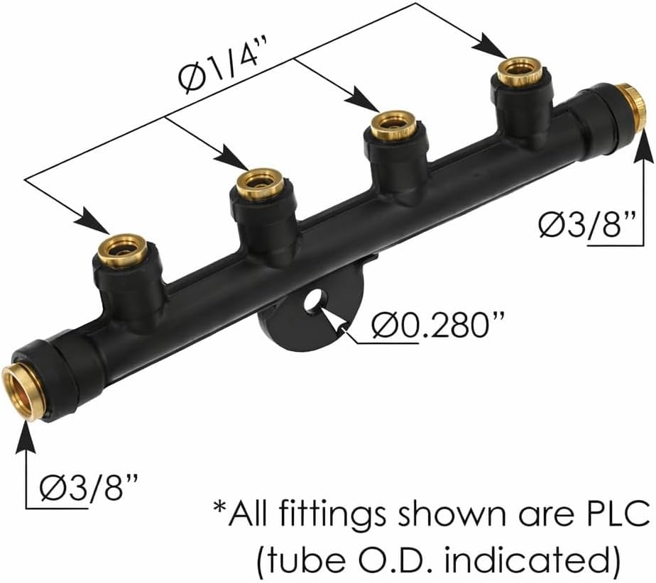Air Manifold for International IHC – 4× 1/4 in PLC Ports & 2× 3/8 in PLC Ports – Compatible with OEM 3520123C1