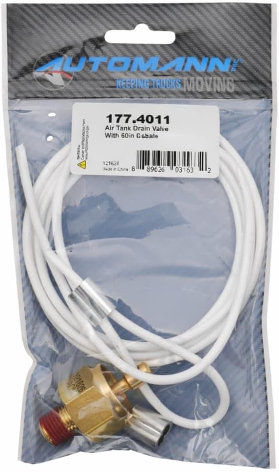 Manual Drain Valve 1/4 in NPT w/ 60 in Unclinched Cable – Closed Loop Valve End – Replaces 177.4011 – Compatible with OEM TV12105U, 032160, 401047