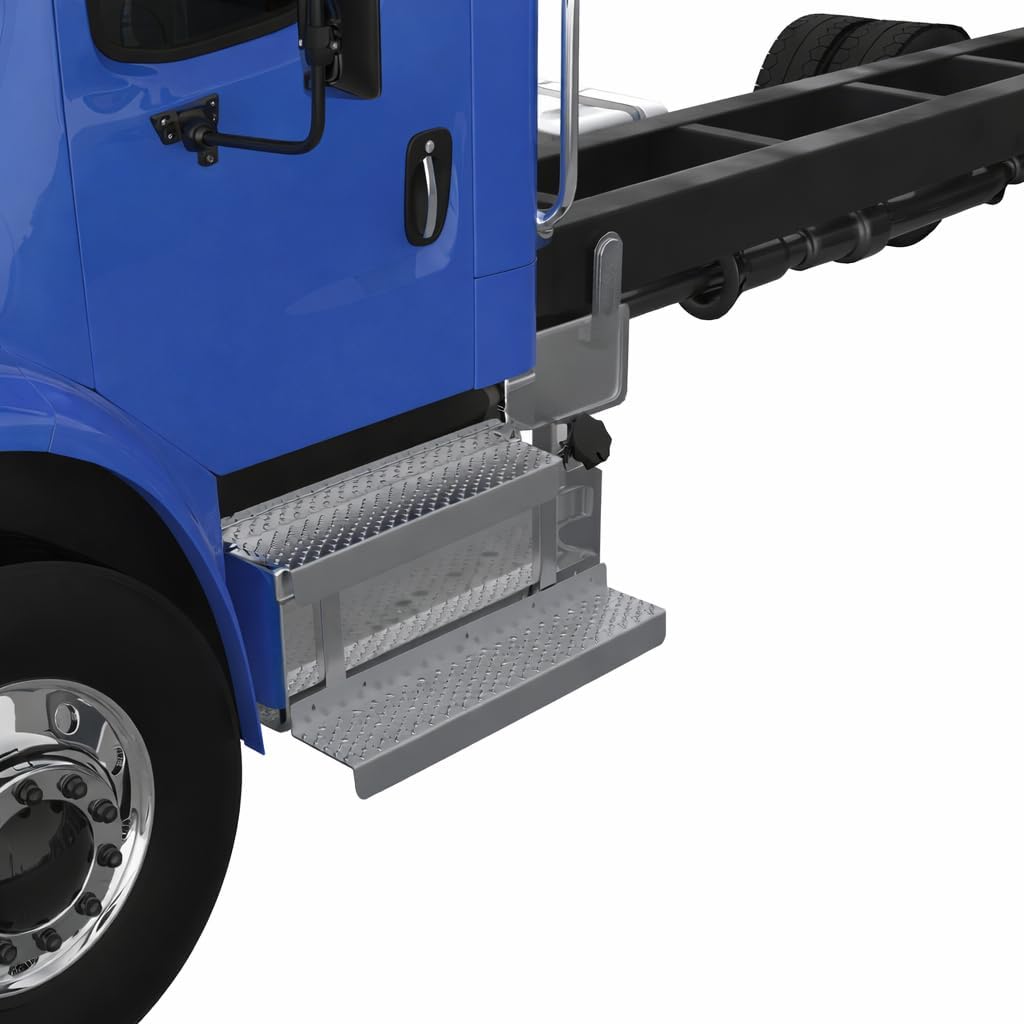 Step for Freightliner 8in x 36-1/2in Heavy-Duty M2 Steel Argent Silver – Compatible with OEM 2252437001, 2252437004, 2274602001