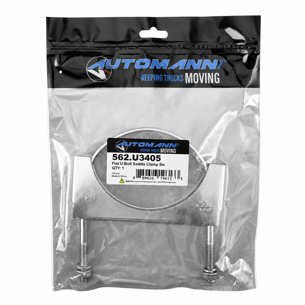 Flat U-Bolt Saddle Clamp 5in Compatible with Universal Applications – Pack of 10 – Compatible with W35757