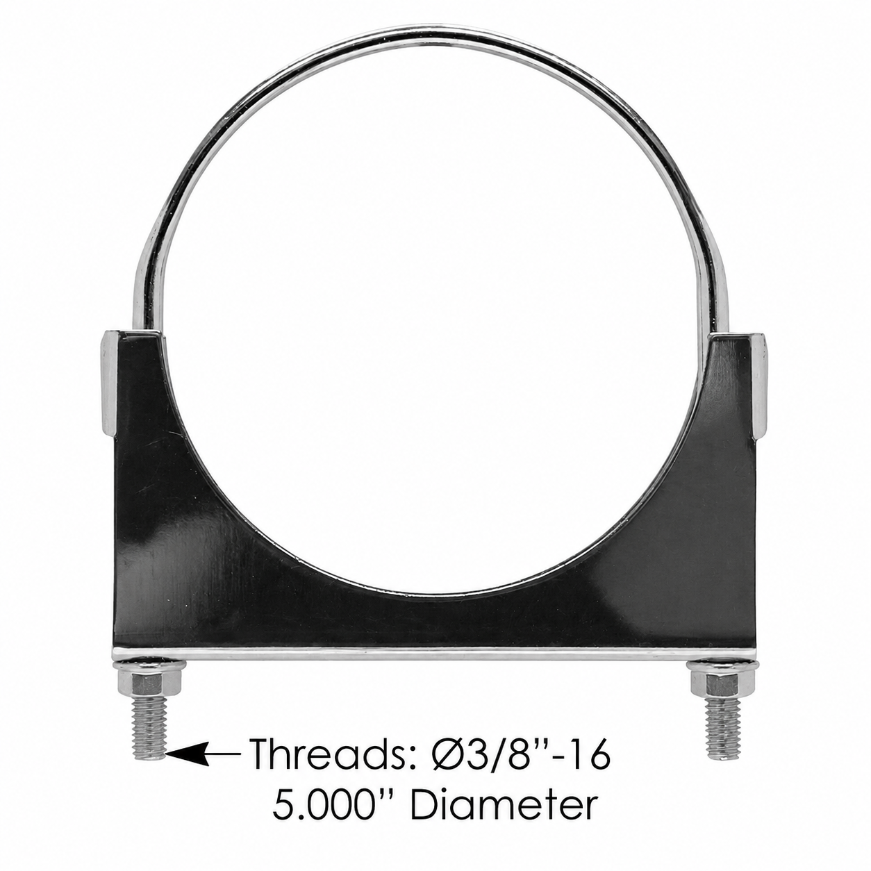 Flat U-Bolt Saddle Clamp 5in Compatible with Universal Applications – Chrome Finish – Pack of 10 – Compatible with FB5C – P206611
