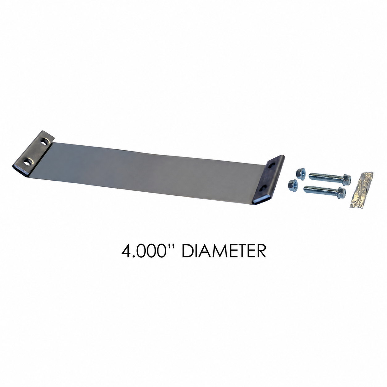 Exhaust Band Clamp Flat Early Style 4in Compatible with Universal Applications – Stainless Steel – Compatible with FL4SS – X004482