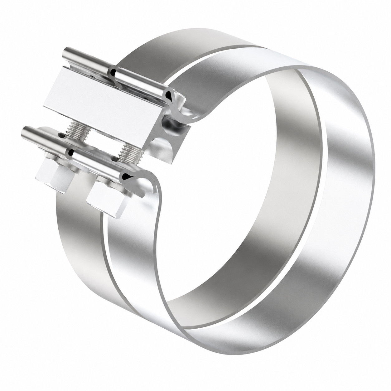 Double Band Clamp 5in Compatible with Universal Applications – 1.25in Wide 430 Stainless Steel and Aluminized Steel – Compatible with 0420289000 – TCP130001 – 130001