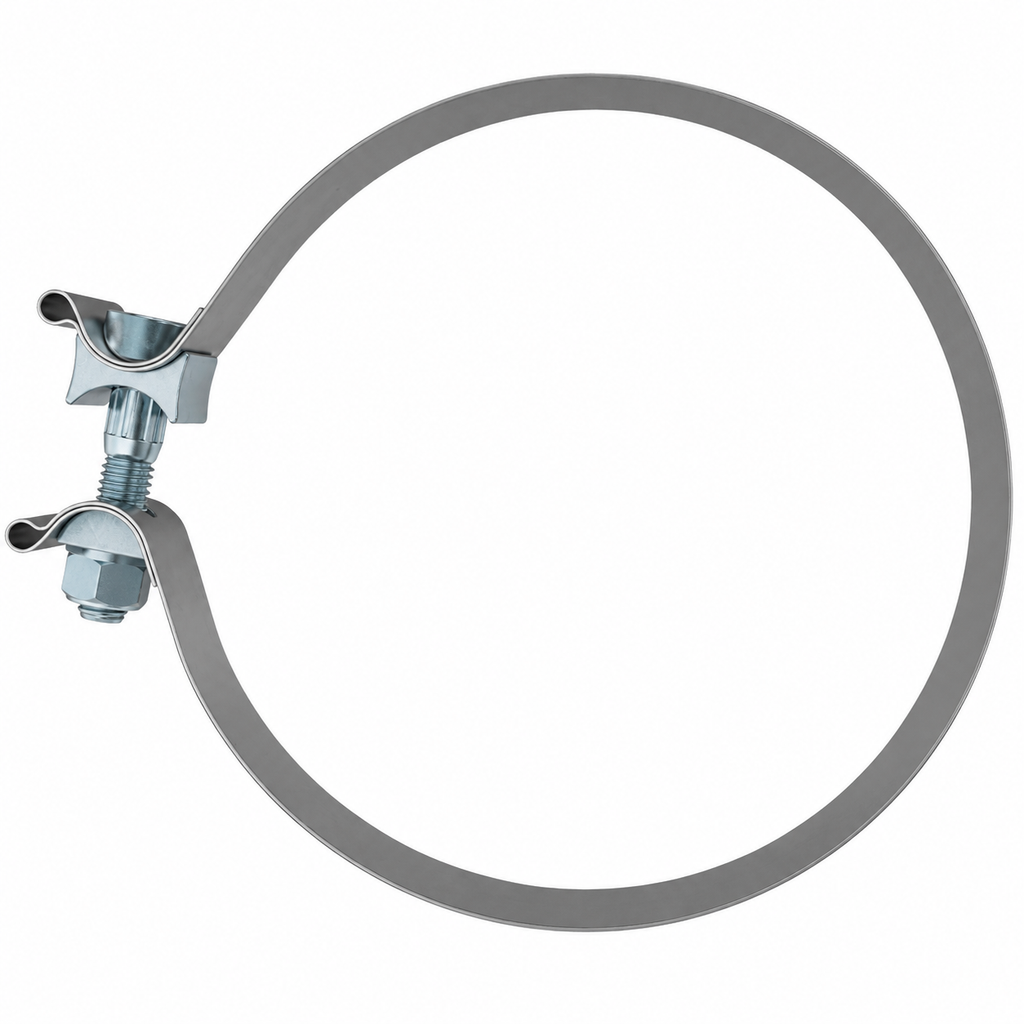 Exhaust Band Clamp 6in Compatible with Universal Applications – 1.25in Wide Mirror-Polished 430 Stainless Steel – Pack of 10 – Compatible with AS6SSP
