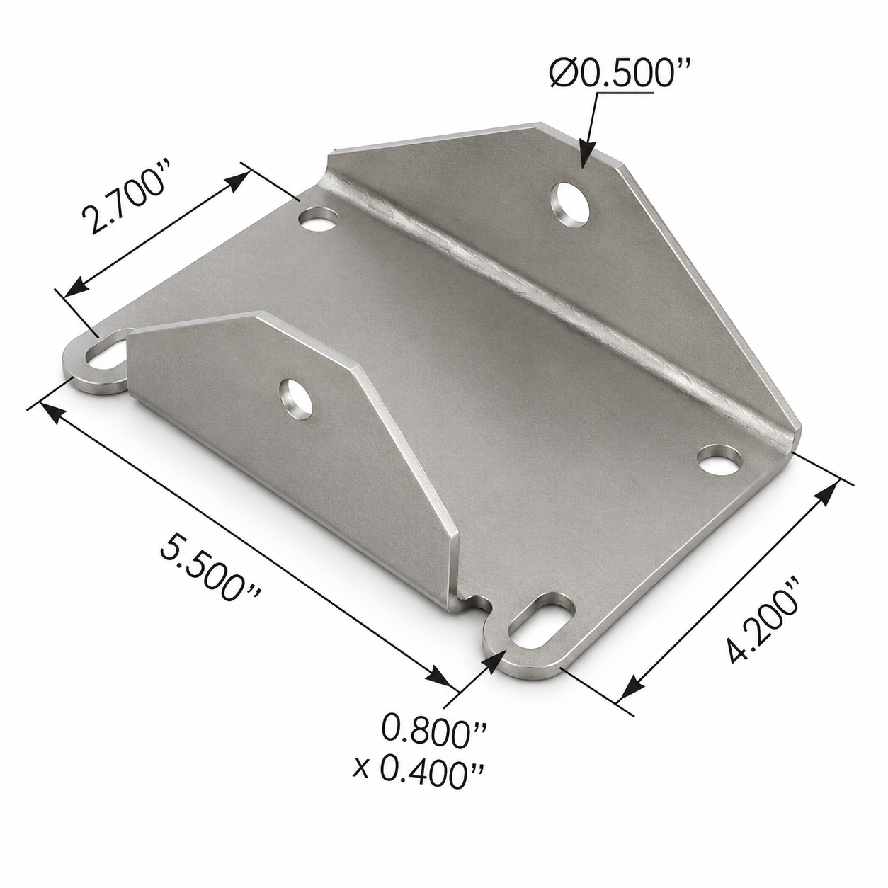 Exhaust Bracket Compatible with Kenworth Peterbilt Applications – 304 Stainless Steel – Compatible with M11-1208