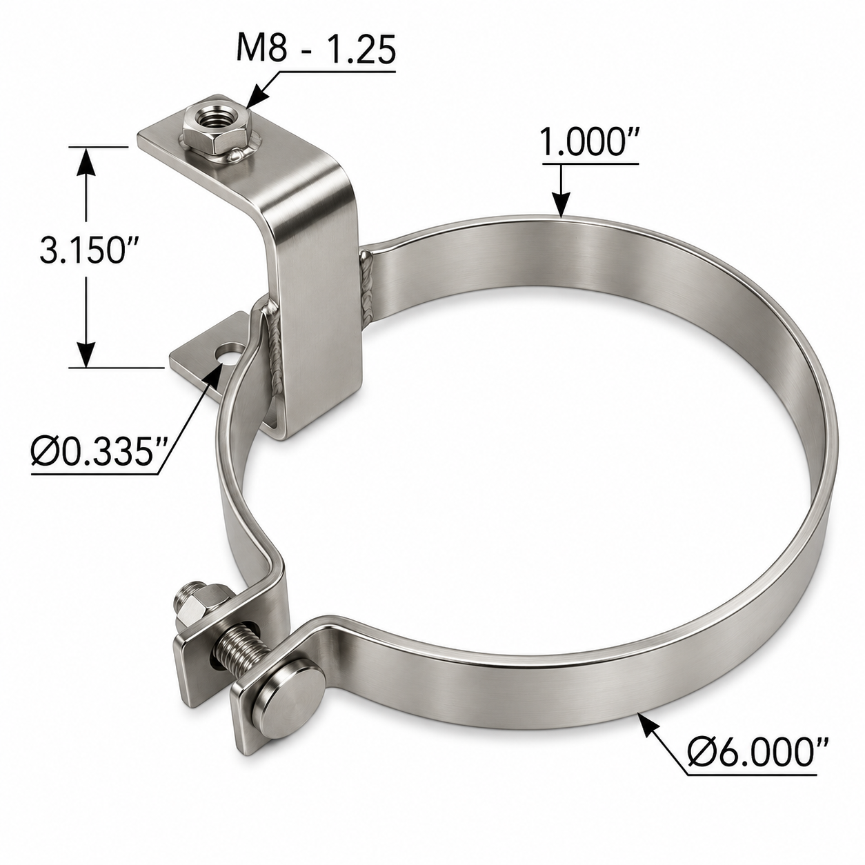 Stack Mounting Bracket Top SS LH Compatible with Kenworth T800 W900B W900L Aerocab Applications – Top Cab Bracket – Compatible with AC6KWLP