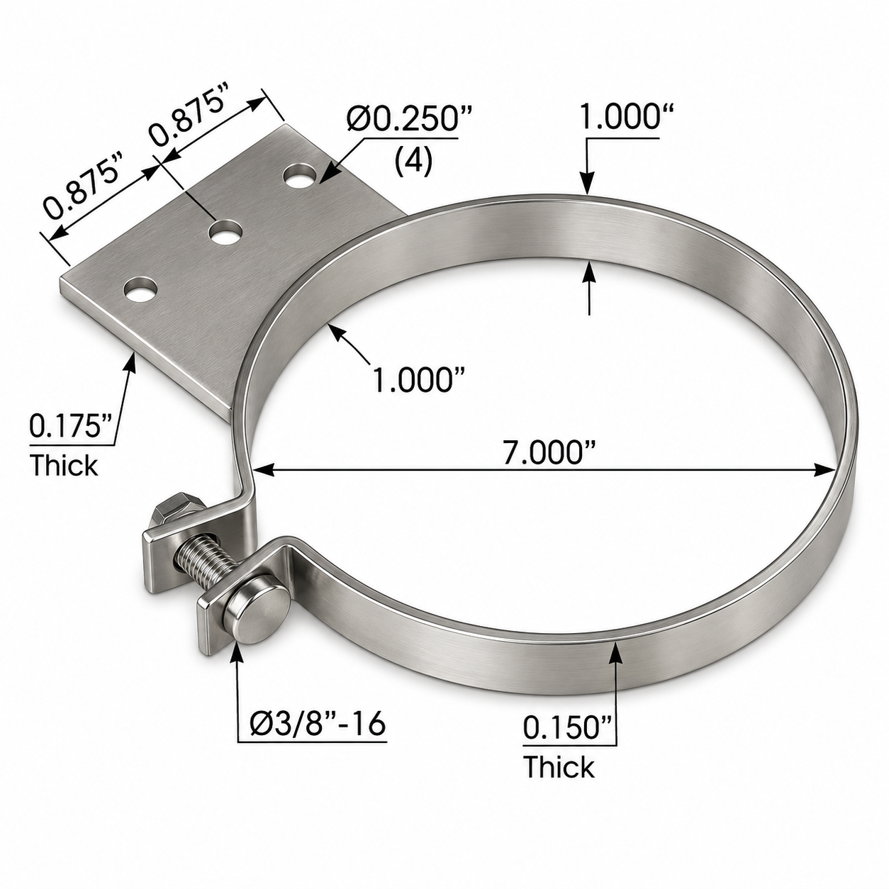 Stack Mounting Bracket 7in Compatible with Kenworth Applications – Compatible with MB7KWS