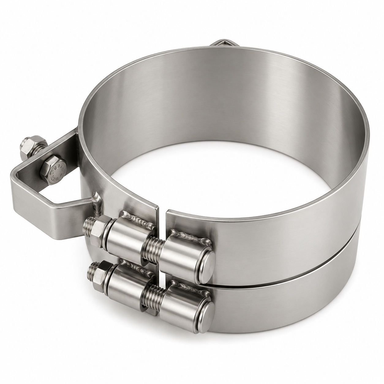 Stack Mounting Bracket 7in Compatible with Kenworth Aerocab Universal Applications – Polished Stainless Steel Wide 2 Bolt Clamp – Compatible with 50BJUB700SCP