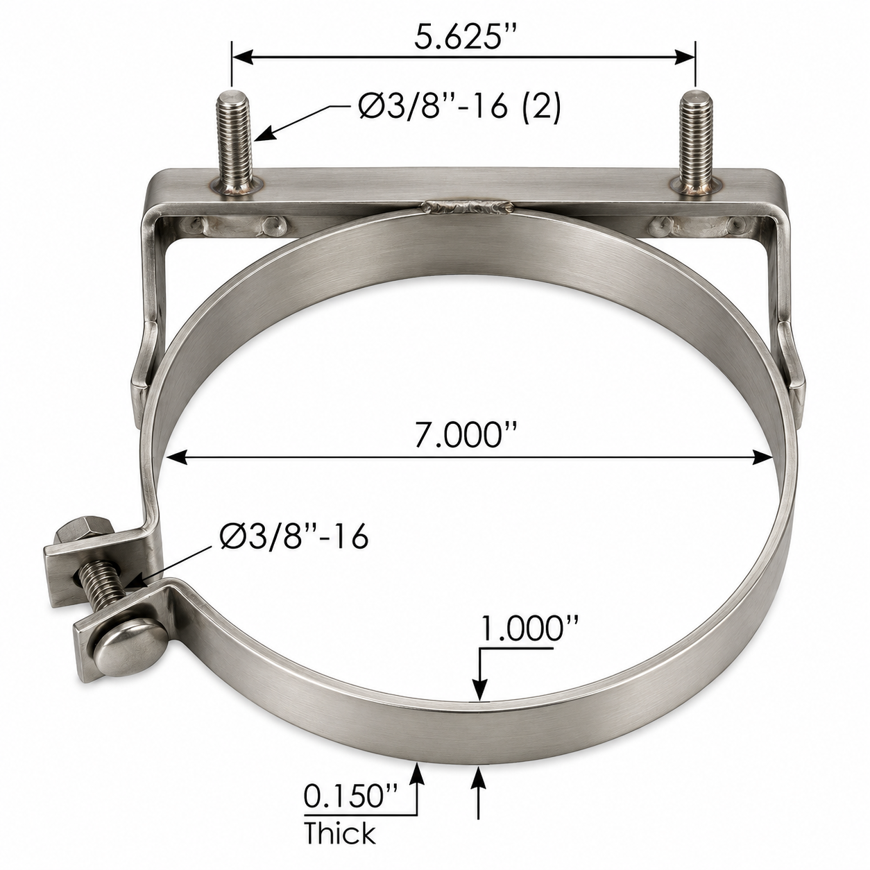 Stack Mounting Bracket 7in Compatible with Kenworth Aerocab Universal Applications – 7in Stack Mounting Bracket – Compatible with ACFM7