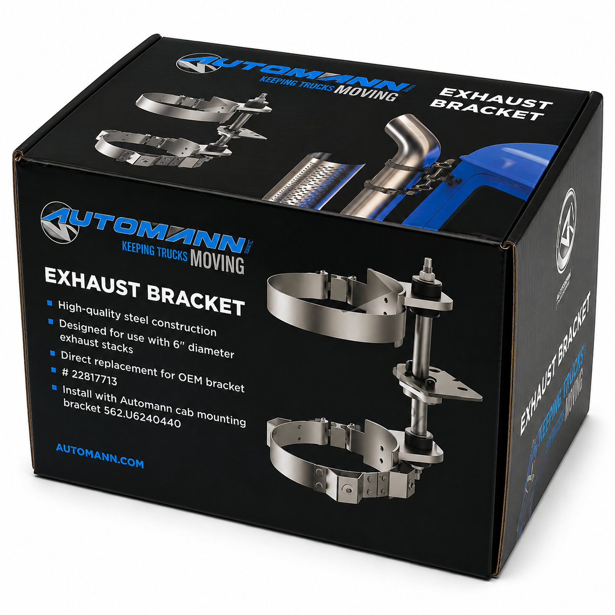 Exhaust Bracket Compatible with Mack GU712 GU713 GU812 GU813 CXU612 CXU613 2011-2018 Applications – Upper Stack Mount – Compatible with 21398449 – 22817713 – 23681459