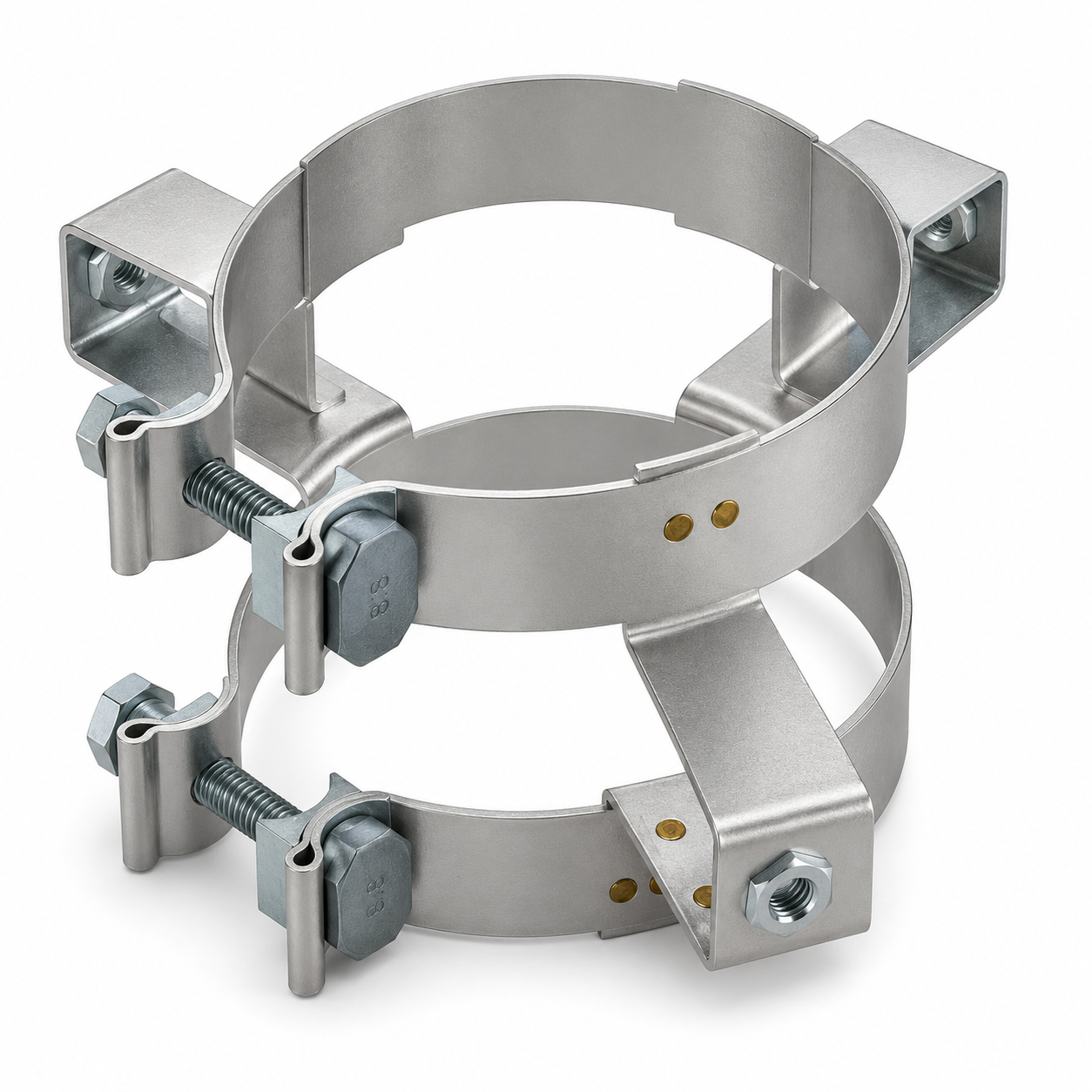 Heat Shield Clamp Compatible with Peterbilt Applications – 409 Stainless Steel for 5in Pipe – Compatible with M166037 – M16-6037