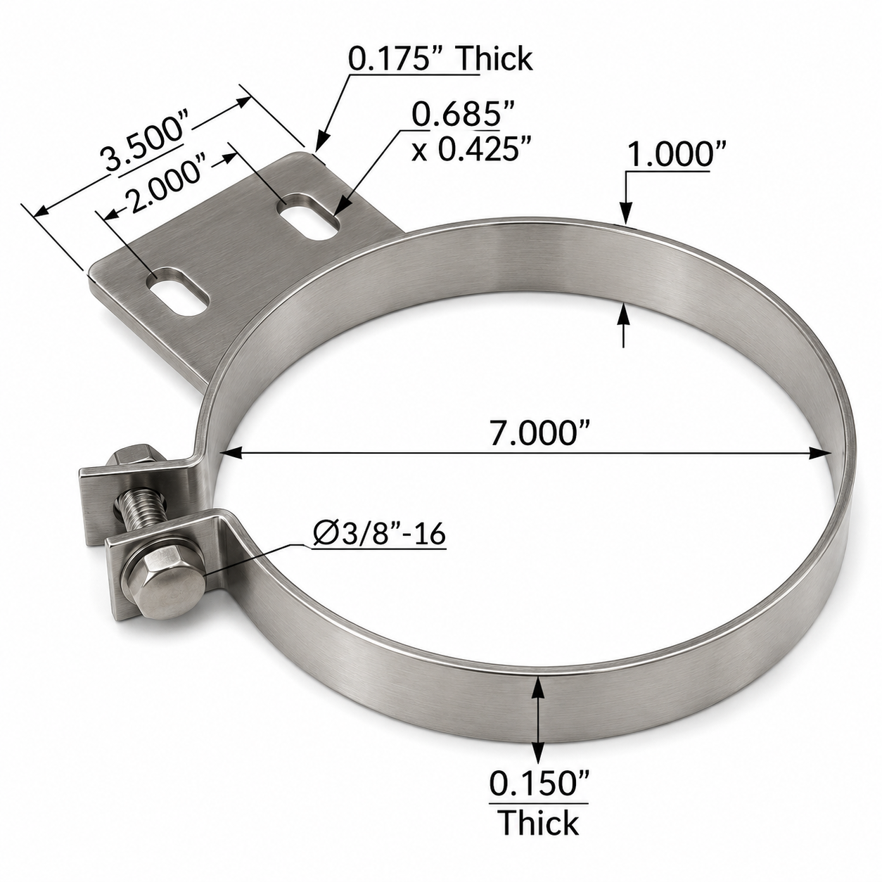 Stack Mounting Bracket 7in Compatible with Peterbilt Applications – Compatible with MB7PBS