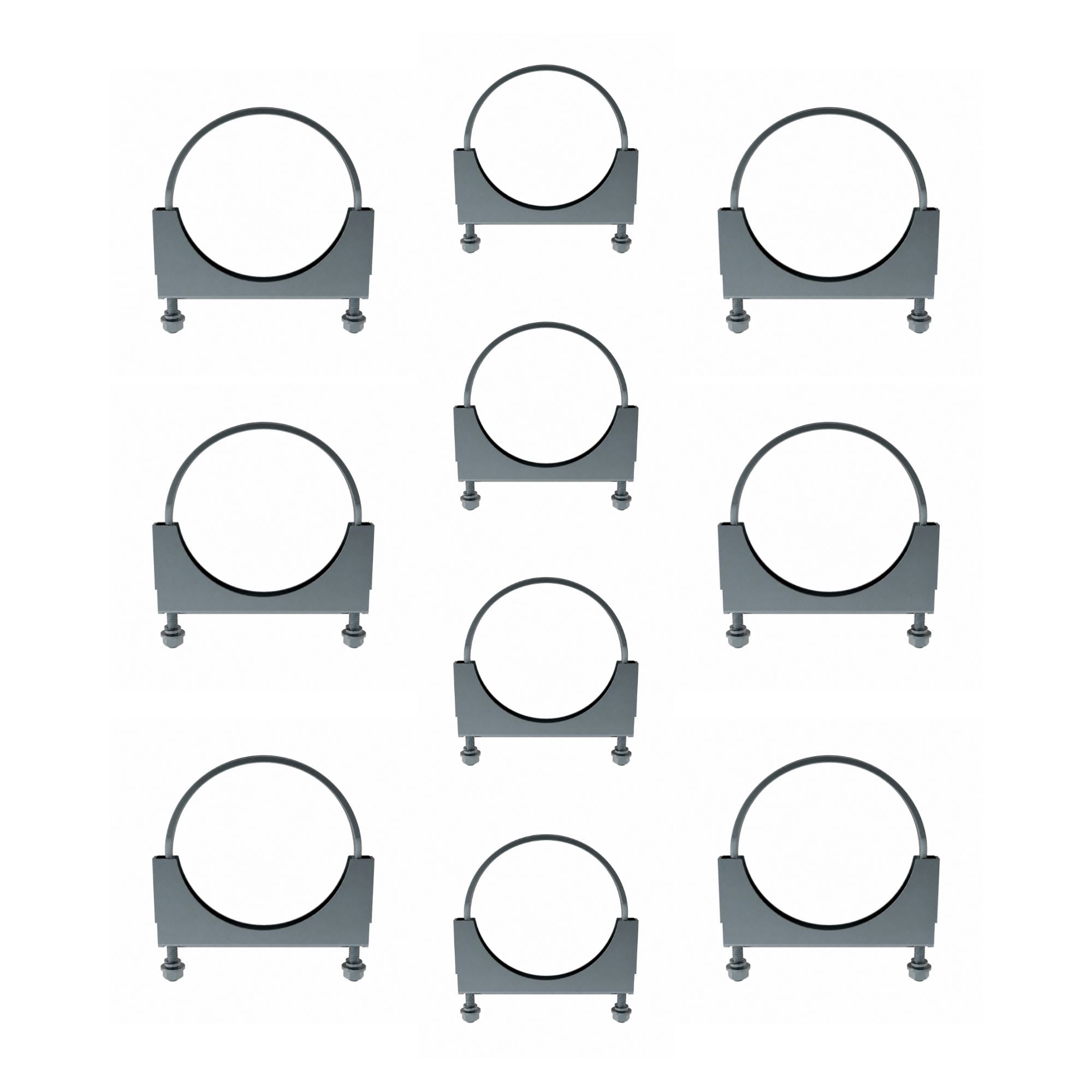 Flat U-Bolt Saddle Clamp 5in Compatible with Universal Applications – Pack of 10 – Compatible with W35757