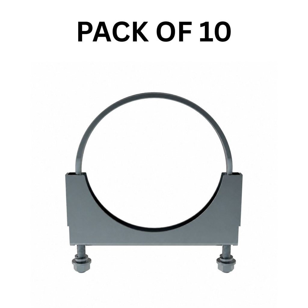 Flat U-Bolt Saddle Clamp 5in Compatible with Universal Applications – Pack of 10 – Compatible with W35757