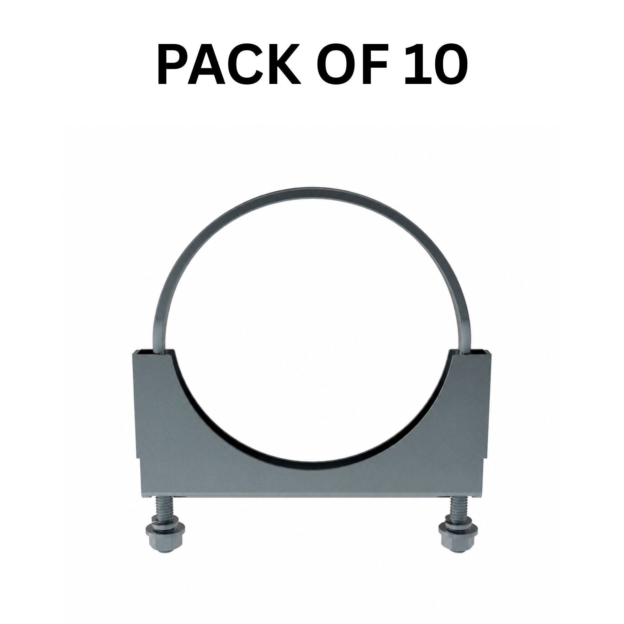 Flat U-Bolt Saddle Clamp 5in Compatible with Universal Applications – Pack of 10 – Compatible with W35757