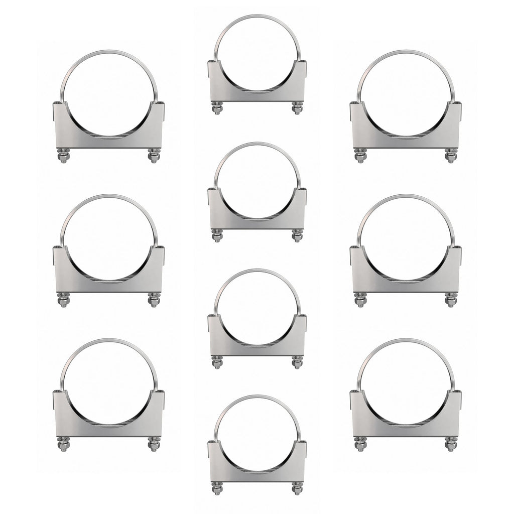 Flat U-Bolt Saddle Clamp 5in Compatible with Universal Applications – Chrome Finish – Pack of 10 – Compatible with FB5C – P206611