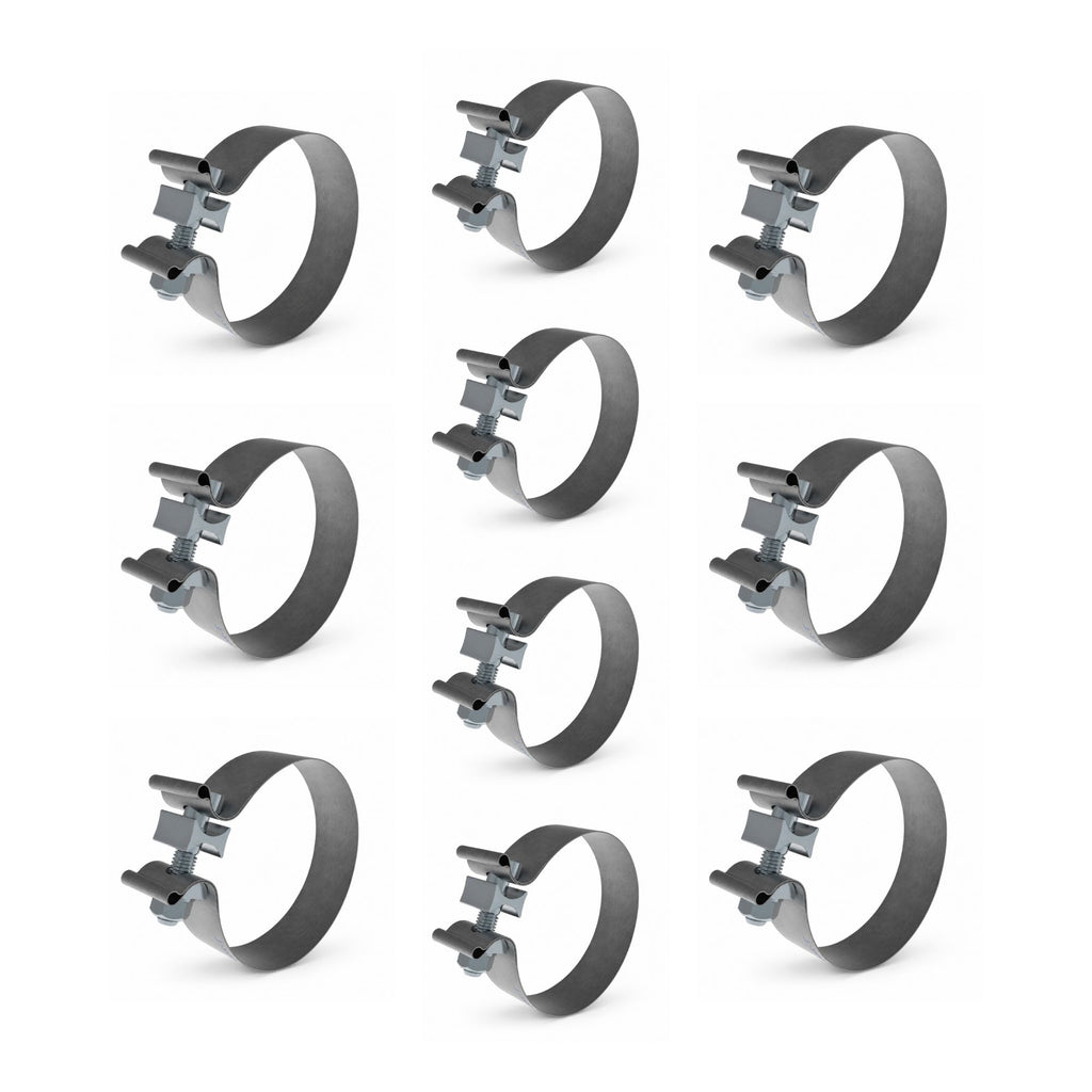Exhaust Band Clamp 4in Compatible with Universal Applications – 1.25in Wide ALZ Torca Style – Pack of 10 – Compatible with AS4A – J000202