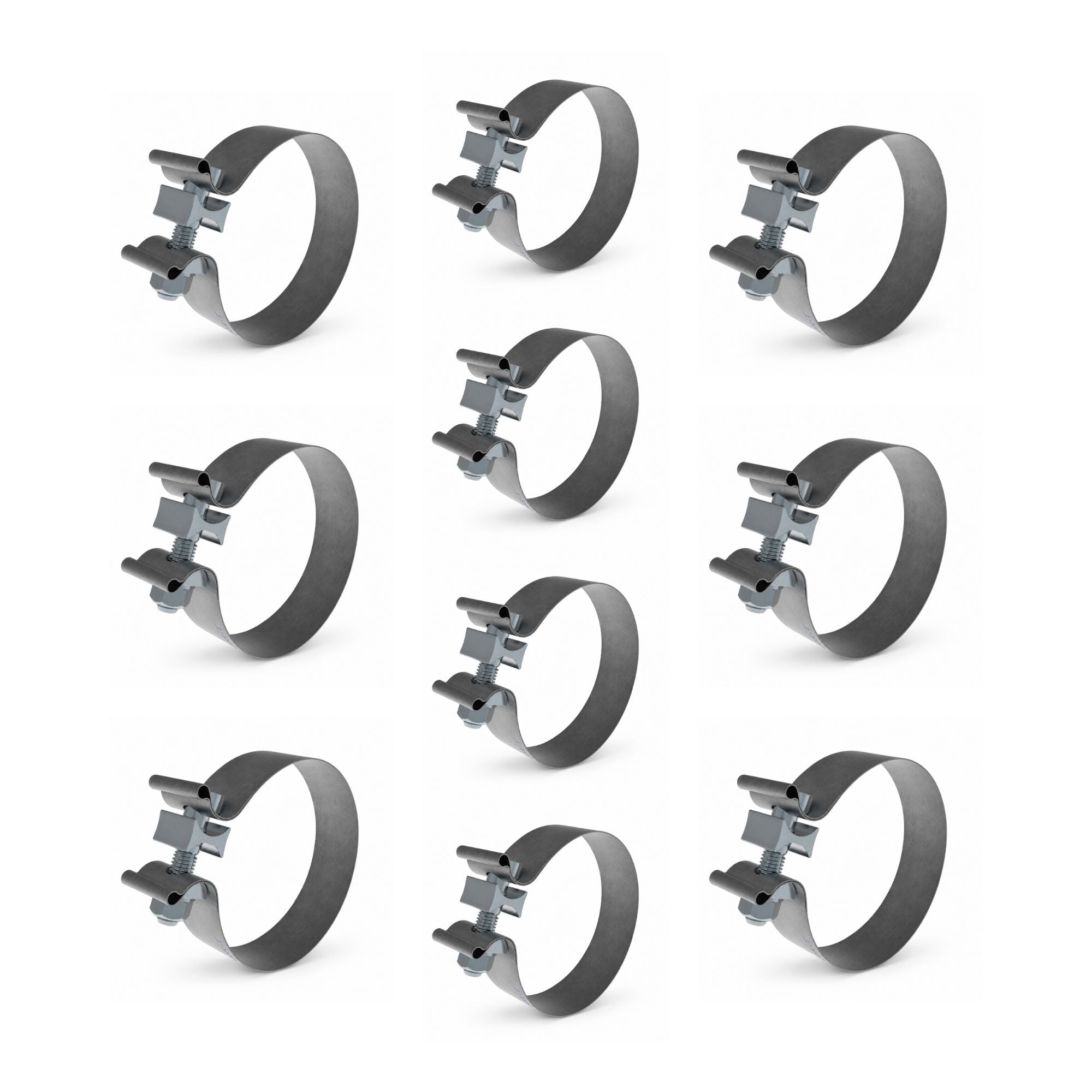 Exhaust Band Clamp 4in Compatible with Universal Applications – 1.25in Wide ALZ Torca Style – Pack of 10 – Compatible with AS4A – J000202