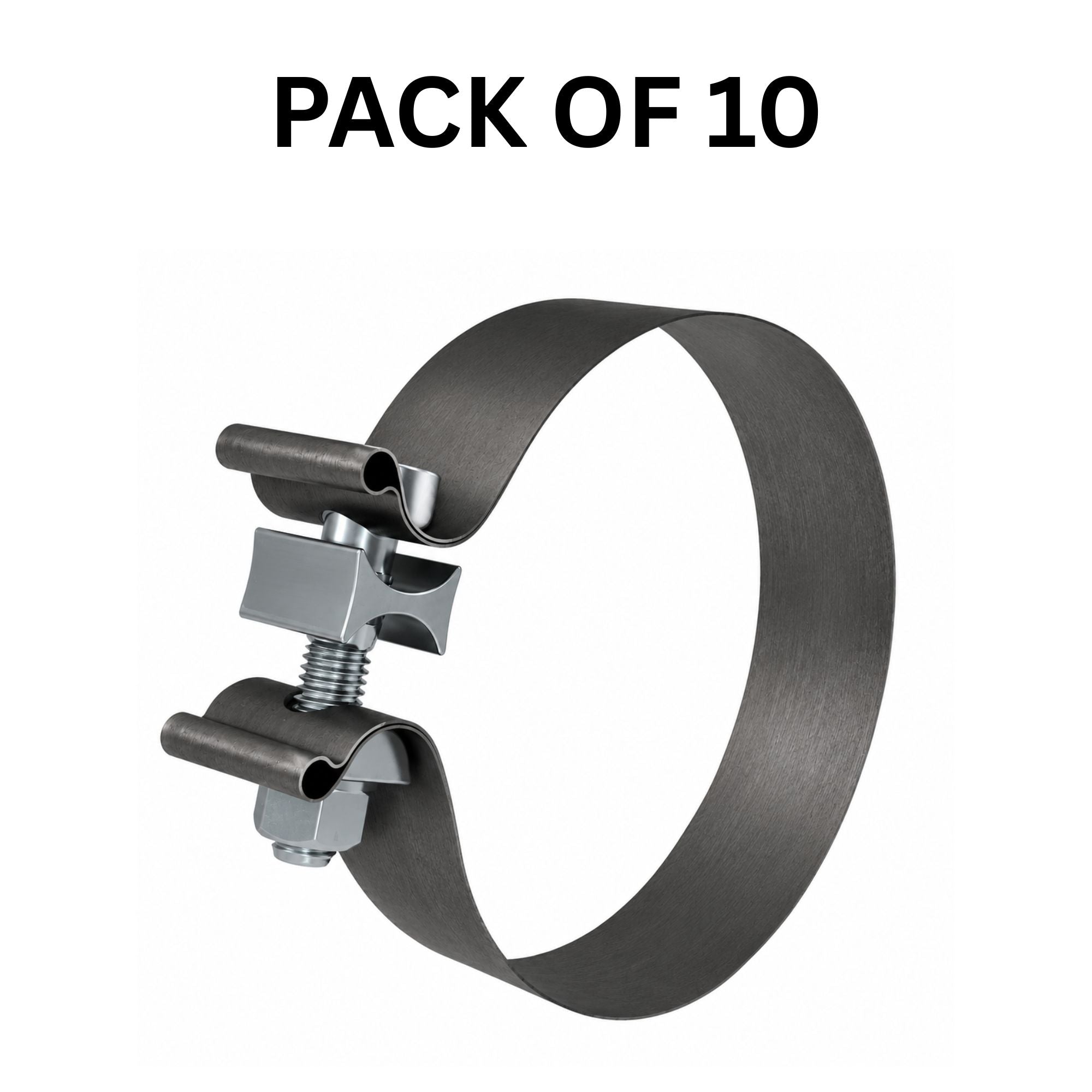 Exhaust Band Clamp 5in Compatible with Universal Applications – 1.25in Wide ALZ Torca Style – Pack of 10 – Compatible with AS5A – J000203