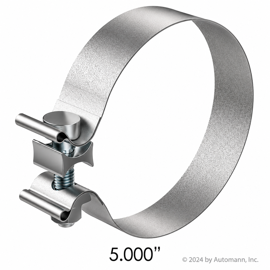 Exhaust Band Clamp 5in Compatible with Universal Applications – 1.25in Wide ALZ Torca Style – Compatible with AS5A – J000203