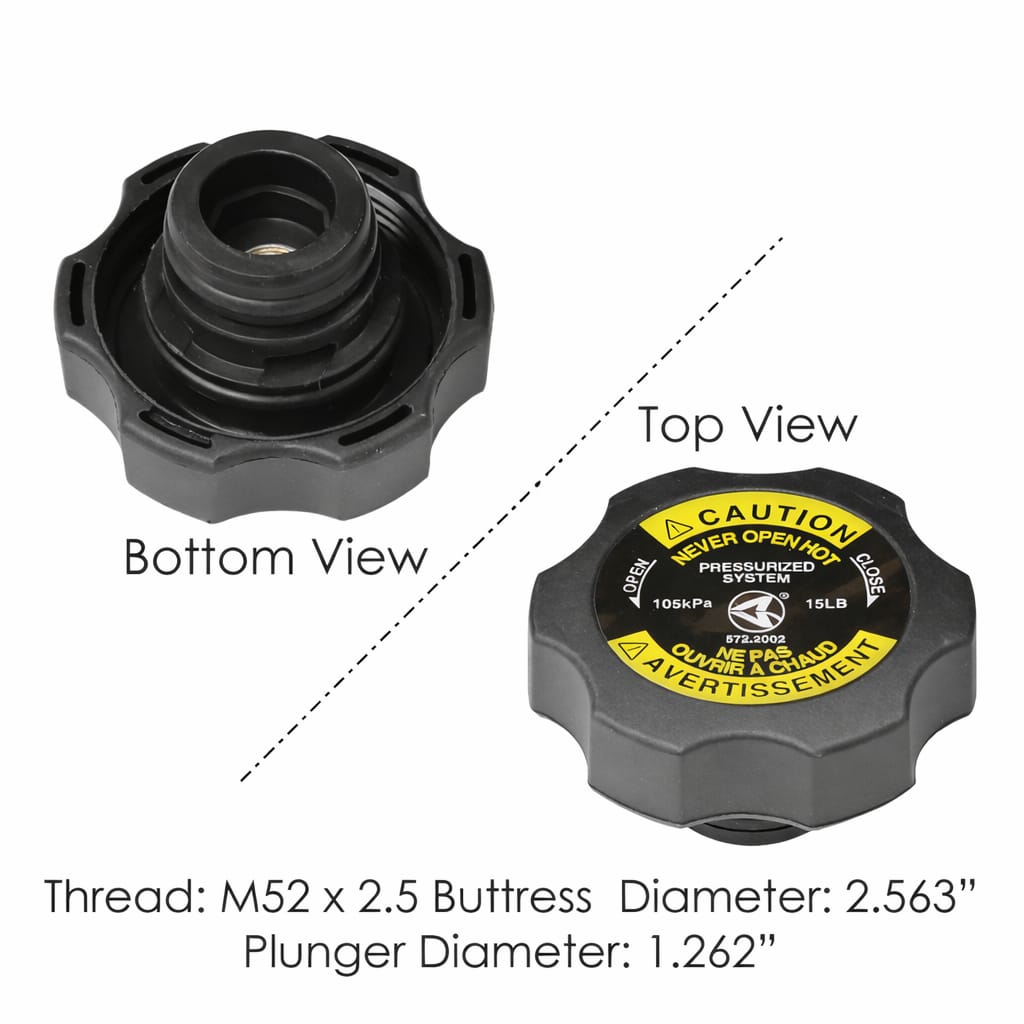 Coolant Surge Tank Cap 15LB PSI for Freightliner FPR FLD Columbia – Heavy Duty Pressure Cap – Compatible with OEM 0520763001 0520763002 SC1002