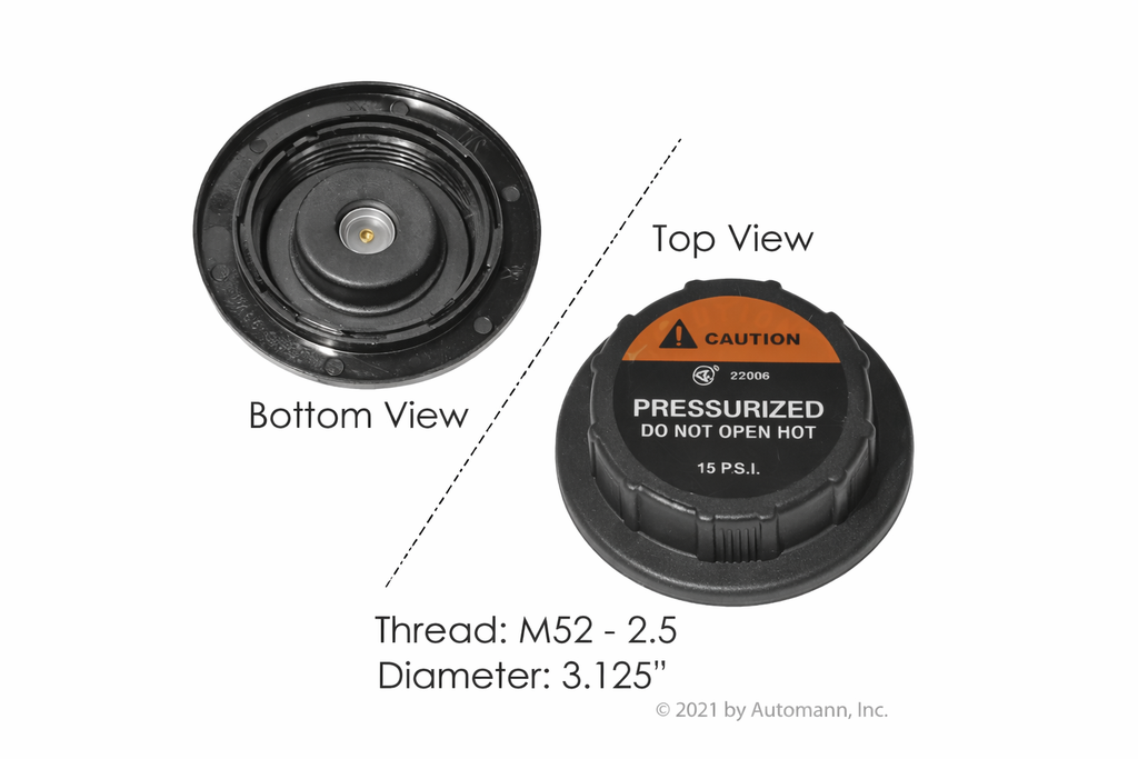 Coolant Reservoir Cap 15 PSI for International Applications – Cooling System Pressure Cap – Compatible with OEM 3578833C1 3578833C2 3578833C3 RC1560