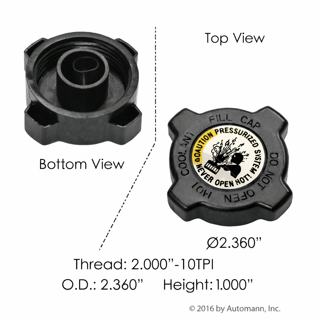 Coolant Reservoir Cap for Peterbilt and Kenworth – Fits 575.1024 Reservoir – Compatible with OEM N5349002 SC2027