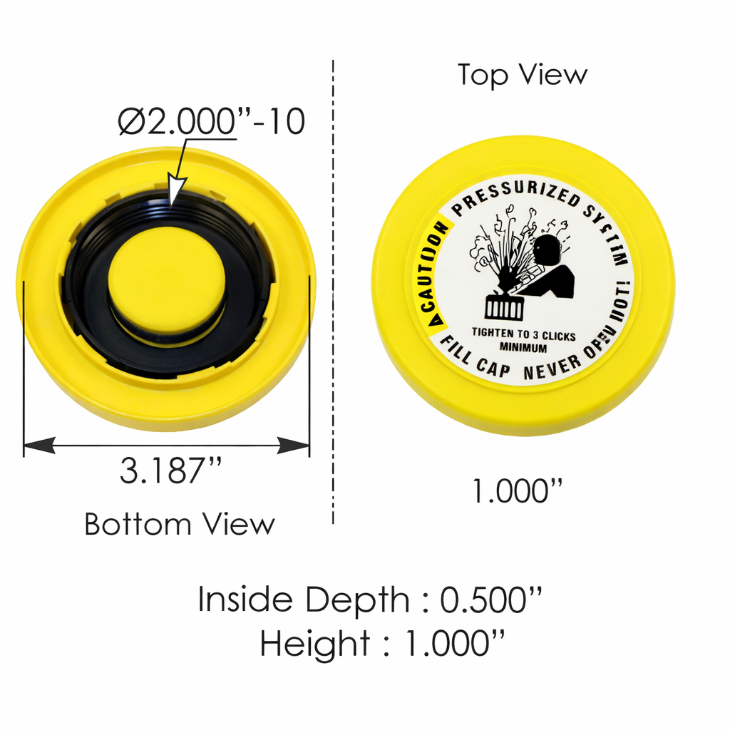 Coolant Reservoir Cap for Freightliner 2018-Up Cascadia P4 – Fits Reservoir Top – Compatible with OEM 0532313000