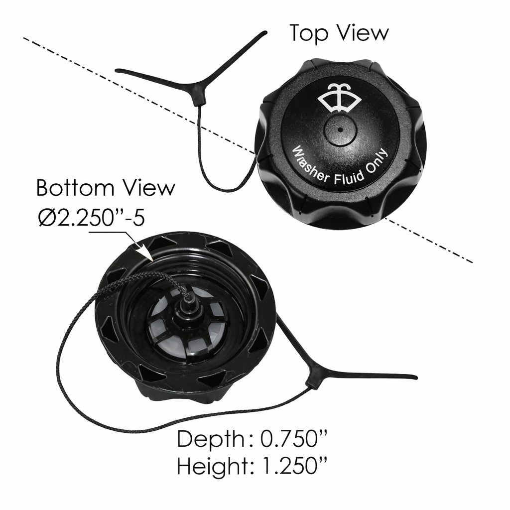 Washer Reservoir Cap Vented for Freightliner Cascadia – Replacement Cap – Compatible with OEM 080067AE FLM080067AE