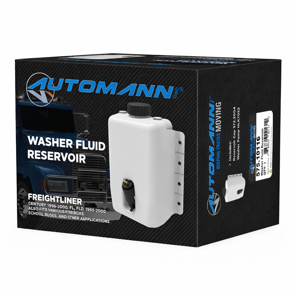 Washer Fluid Reservoir for Freightliner – Includes 572.2004 Cap and HLK7052 Pump – Compatible with OEM FLM065400