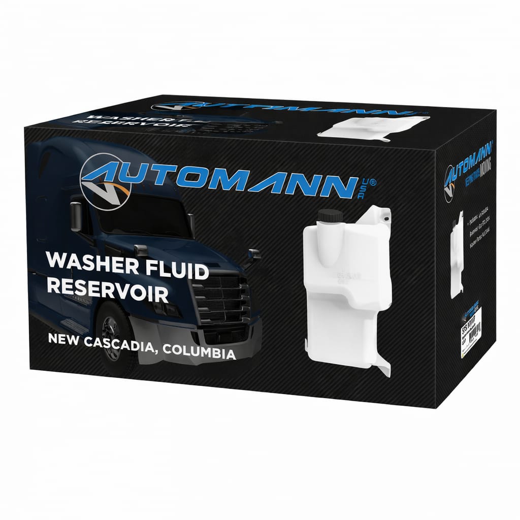 Washer Fluid Reservoir for Freightliner New Cascadia Columbia – Includes HLK7044 Pump and 572.2004 Cap – Compatible with OEM A2252303000 A2252303002 A2261372000